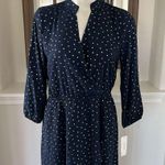 Laundry by Shelli Segal Laundry Faux Wrap Hi-Low Hem Maxi Dress in Navy/Gold Stars, NWT Photo 2