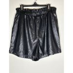 Steve Madden  Fonda Shorts Black Faux Leather Moto Boho Biker Glam Size Medium Photo 1