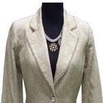 Cache Elaborate Gold Brocade Top Jacket New Silver Gold Bead Trim Lined NWT $228 Photo 0