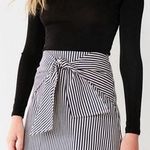 Urban Outfitters Black and White Striped Tie Front Skirt Photo 0