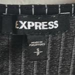 EXPRESS Quarter Zip-Up A-Line Pin Stripe Skater Mini Dress Photo 6