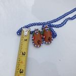 Seed Bead Shoes Necklace Blue Photo 0