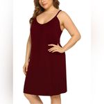 Chama Plus Size Chemise Soft Sexy Sleepwear Pleated Nightgowns Loungewear Red Photo 1