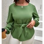 SheIn  Plus 2X 18 20 Scoop Tunic Top Shirt Blouse Work Wear Tie Front Babydoll Photo 0
