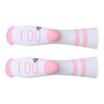 Sock Talk Women’s ‘I DO’ White Pink Crew Socks Shoe Size 4 Photo 0