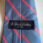 Brooks Brothers Necktie Blue Striped Silk Woven England Made USA Photo 1
