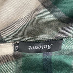 Green & White Plaid Flannel Long Sleeve Shacket Size XS Photo 8