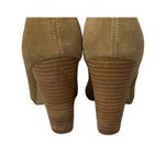 B Makowsky Natural Tan Suede Leather Pull On Stacked Heel Ankle Boots Womens 7 Photo 6