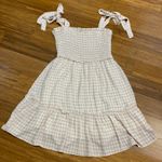 Altar'd State Gingham Smocked Tiered Sundress Tie Strap Pink White Women Size S Photo 0