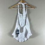 Lucky Brand NWT White 100% Cotton Crochet Hem Halter Top Photo 5