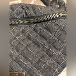 Kurt Geiger NWT Black Charcoal Grey Quilted Crossbody/Belt Bag tweed zip top Photo 2