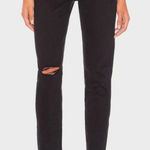 Levi's Levi’s Premium Wedgie High Rise Straight Leg Frayed Hem Black Jeans Women’s 28 Photo 0