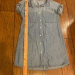 Blue and White Buttoned Midi Dress with Notched Collar by Zilcremo denim size S Photo 3