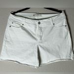 White Denim Jean Shorts with Classic Straight Cut Size 12 Photo 0