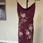 House Of CB HOUSE OF‎ CB 'Eloisa' Wine Embroidered Midi Dress NWOT size S Photo 7
