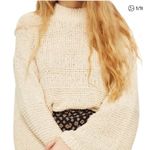 Topshop Cream Mock Neck Bell Sleeve Raw Hem Sweater, sz 4 Photo 0
