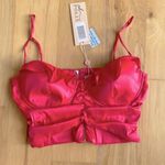 Oh Polly SEND MY LOVE Ruffle Cup Crop Top in Hot Pink Photo 6