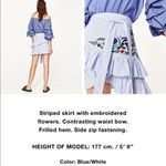 ZARA ✨HP✨ Stripped Embroidered Floral Ruffle Skirt✨ Photo 6