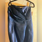 Lulu Kate Blue Raw Silk Strapless dress prom black tie cocktail Size 16 Photo 3