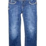 Adiktd Dark Wash Denim Boot Cut Jeans Low Rise Crystal Embellished Size 6 Short Photo 0