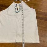 BP Floral Embroidered Halter Top Women Size Large Sleeveless Knit Tank Top White Photo 6