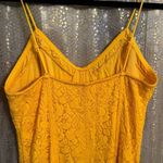 Free People  Light Me Up Golden Yellow Floral Lace Slip Bodycon Dress Large Photo 6