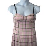 Urban Outfitters  Cher Pink Plaid Maxi Slip Dress Black Lace Size Medium Photo 7