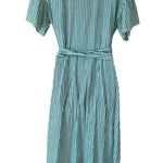 VELVET BY GRAHAM & SPENCER JAYEL COTTON STRIPE WRAP DRESS Green Size M Photo 12