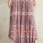 Anthropologie  Postmark Western Bohemian Maxi Skirt Size Medium Aztec Broomstick Photo 12