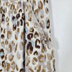Olivaceous  Cream Leopard Print Cropped Joggers with Raw Edge Accents Size Small Photo 3
