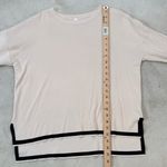 Tanming 2 Piece Lounge Set Short Sleeve Knit Wide Leg Pants Cream & Black Medium Photo 9