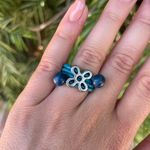 Free People Handmade blue flower ring sz 6 Photo 0