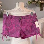 Be Bop shorts vivid violet linen cotton womens 3 new Chino Tropical floral Photo 0