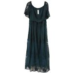 Baltic Born ‎ Leon Off Shoulder Dress Womens Large Forest Green Lace Maxi NWT Photo 4