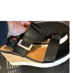 Bandolino Womens Wedge Sandals Black Buckle Elastic Straps Espadrille Size 7M Photo 2