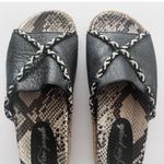 Free People Size 6 Black Leather Animal Print Platform Sandals Photo 2