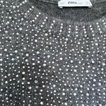ZARA  gray beaded sweater size M Photo 5