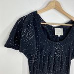 Madison Marcus  Black White Star Printed 100% Silk Mini Dress Women's Size Small Photo 2