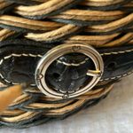 Brighton : Black/ Brown Wicker Shoulder Bag- Silver tone- Leather Trim- wear Photo 11