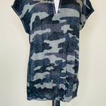 Lucky Brand  Lightweight Camo Print Black Gray T Shirt Sz Large Photo 0