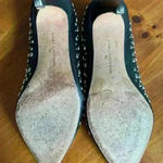 Diane Von Furstenberg  Alina black, silver studded, pointy toe heels; size 9 Photo 4