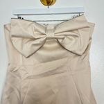 House Of CB  Ariella Satin Crystal Embellished Bow Dress in Ivory Size Large Photo 6