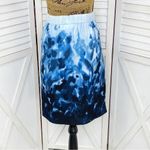 Chico's ‎ Watercolor Print Pull On A Line Skirt Blue Small Photo 3