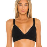 l*space L* Vera Bikini Top in Black Ribbed Size XS NWT Photo 0