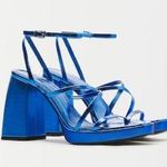 Bershka NWT Metallic heeled platform sandals sz 6.5 Photo 0