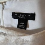 Ann Taylor  Petite White Textured Chiffon Appliqué Sheath Dress 8P Photo 3