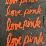 PINK - Victoria's Secret VS PINK Gray loose scoop tee with orange “love pink” cursive graphic Photo 1
