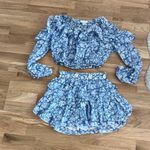 Love Shack Fancy Like new popover silk blend set in biscay blue Photo 2