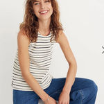 Madewell  Texture &‎ Thread Striped Bow-Back Tank Top. Size Small Photo 0