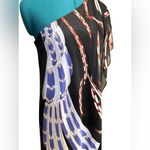 Vintage 60's Black Abstract Scarf One Shoulder Dress Theme Size S Photo 4